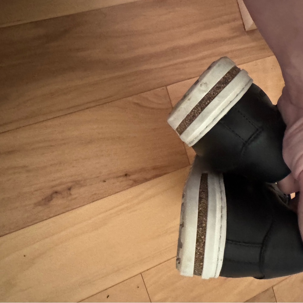 Birkenstock bend low Black Leather Low-Top Sneakers with Off-White Sole cork. - Picture 4 of 6